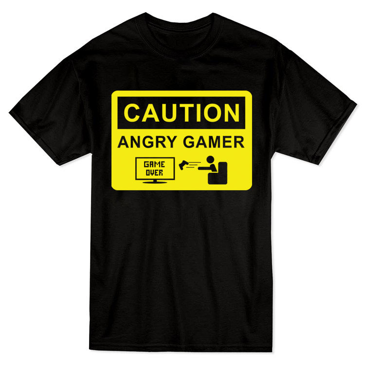 Caution Angry Gamer T-Shirt - White
